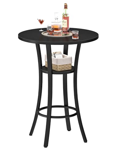 CHOEZON Round Bar Table, 2-Tier High Top & Counter Height Dining Table, Small Kitchen Dining Tables,...