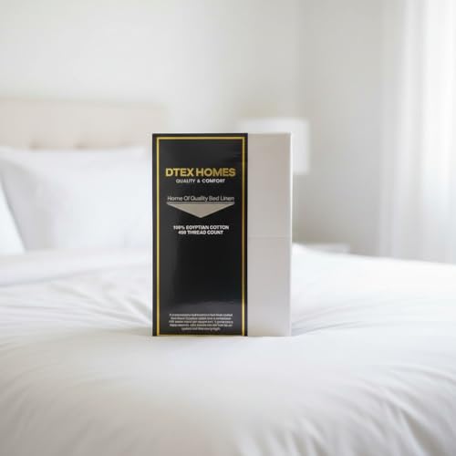 DTEX HOMES King Size Fitted Sheets 100% Egyptian Cotton 400 Thread Count Ultra Deep Pocket 46cm Hotel Quality Sateen Weave Long Staple Ultra deep fitted king size sheet (152 x 2000cm)