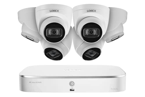 Lorex Fusion 4K 16-Channel (8 Wired + 8 Wi-Fi) 2TB NVR System with 6 Dome Cameras featuring Listen-in Audio