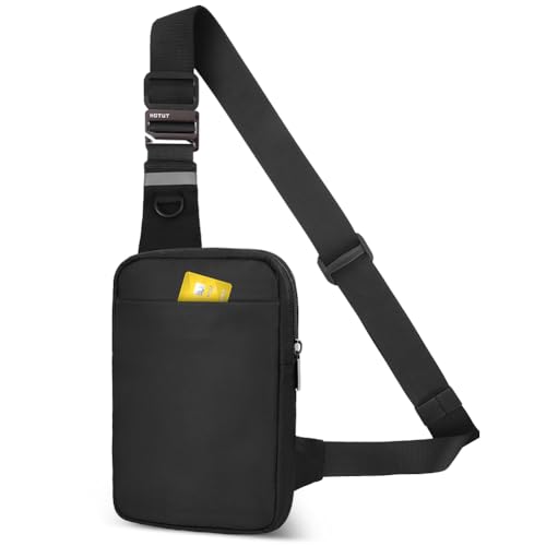 HOTUT Bolso Bandolera Hombre con Bloqueo RFID, Bolsa Bandolera Impermeable Casual Sling Bag Crossbody Bag, Pecho Ligera Bandolera Mochila con 3 Bolsillo para Viaje Trabajo Correr Ciclismo