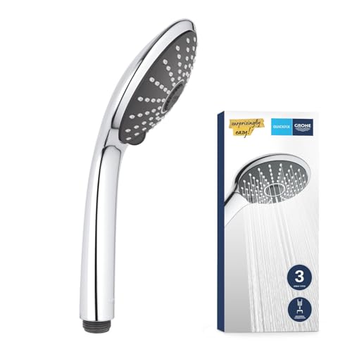 GROHE Vitalio Joy 110 Pommeau de douche Rond 3 jets (Pluie, Massage, SmartRain), Diamètre 11cm, Economie d'eau, Chromé, 27319000 (Import Allemagne)