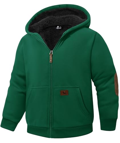 Image of SWISSWELL Unisex Boys Girls Fleece Hoodie Sherpa Lined Jacket Zip Up Hooded Sweatshirt Winter Outerwear for Kids