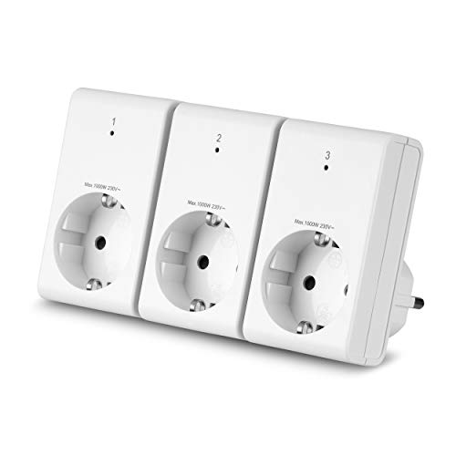 REV 00834514 Funksteckdose, 3 Funksteckdosen mit Fernbedienung. Bis 25m, 1000W/St., weiss - Image 6