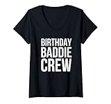 Photo Gallery donna compleanno baddie crew donne carino festa di compleanno squadra divertente maglietta con collo a v Photo Gallery donna compleanno baddie crew donne carino festa di compleanno squadra divertente maglietta con collo a v