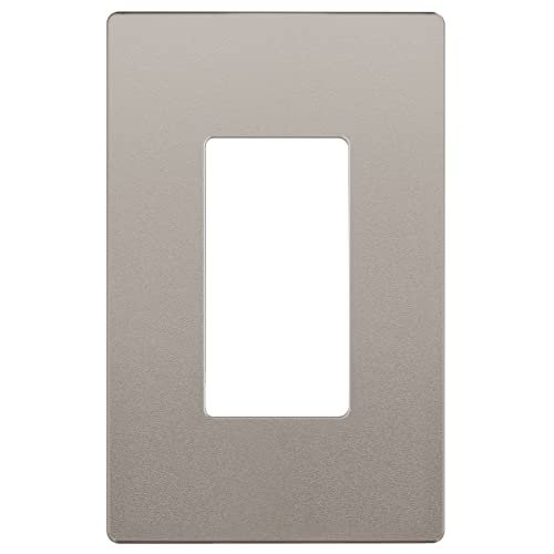 Image of LIDER Decorator Switch Cover, Screwless Wall Plate, Mid-Size 1-Gang 4.88 inch x 3.11 inch, LSWP-31M-NK, UL Listed, Thermoplastic, Matte Nickel, 1-Pack
