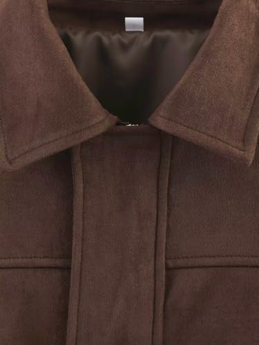 Womens Bomber Jacket Oversized Faux Suede Cropped Coat Batwing Sleeve Trendy Fall Zip Up Motorcycle Outerwear3