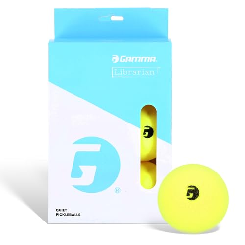 Gamma Librarian Foam Quiet Pickleball Balls Low-Noise Practice Balls with True Bounce on Any Surface Yellow Foam Pickleballs Available in 48 Box 3 Pack or 6 Pack