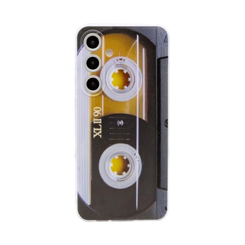 TNCYOLL Compatible with Samsung Galaxy S24 FE,Cool Case Cassette Tape Music Cool Phone Case Bumper Protective Cover for Samsung Galaxy S24fe Black