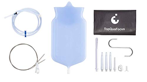 TopQuaFocus 2 Liter Klistier Set Einlauf Set Zur Darmreinigung (BPA- Und Phthalatfrei) Premium Reise Irrigator Set