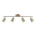 Globe Electric Pratt 4-Light Track Lighting, Matte Brass, Gold