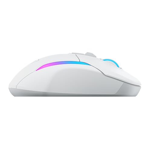 Turtle Beach Kone II Air - Souris Gaming RGB Ergonomique sans Fil,Bbatterie 350h, Capteur Optique 26 000 DPI, 21 Entrées Personnalisables, Molette 4D Free-Spin - Blanc