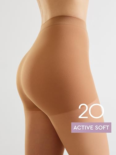 Image of Conte Sheer Full Support Control Top Pantyhose Tights with Vitamin E for Sensitive Skin Active Soft 20 Den