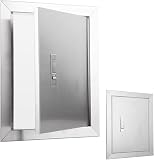 Porta di accesso in acciaio inossidabile per barbecue all'aperto, cucina, soffitta e bagno, pannello da incasso con chiusura a pressione, copertura per parete del soffitto (15 x 30 cm)