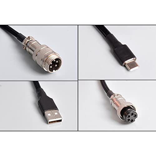 Image of CALANDIS USB Type C Cable Universal Charging for Mechanical Keyboard Black