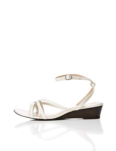 find. Asymetric Toe Thong Wedge Sandalias con Punta Abierta, Marfil Off/White, 39 EU