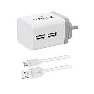 Pinnaclz Combo of 2 USB 2.1 Amp Mobile Charger with 1 Charging Cable