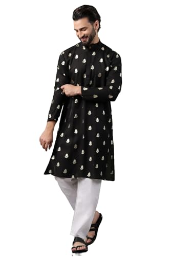 Kurta en coton pour homme avec pyjama tenue indienne imprimé floral