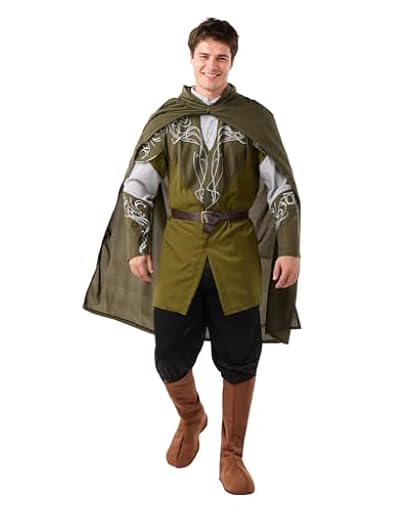 Funidelia Disfraz Oficial de Legolas - El Señor de los Anillos para hombre, Capa, camiseta, cinturón, pantalón y cubrebotas - Traje para adultos para fiestas, Carnaval y Halloween - Talla M | Ya disponible en tu tienda friki favorita! En mundofriki.es!
