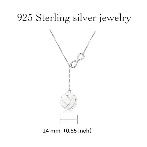 925 Sterling Silver Infinity Volleyball Necklace Pendant Jewelry Volleyball Gifts for Players Women Lover 6