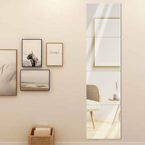 Large Full Body Length Mirrors for Walls, 30x30CM 4pcs Acrylic Plexiglass Wall-Mounted Stick On ...