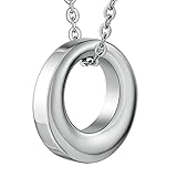 Homxi Asche Urne Kette Hohl Rund Urne Edelstahl Urne Anhänger Silber