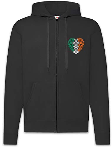 Sweat à capuche homme Urban Backwoods veste zippée coton motif trèfle irlande