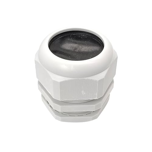 Produktbild von 6x M22 Kabelverbinder – PA66 Nylon, IP68, Einstellbar 9-14mm, Mit Dichtungen & Kontermutter, Zugfest & Torsionsbeständig (weiß)