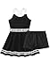 YEAHDOR Kids Girls 2 Pieces Tennis Golf Dress Tracksuit Set Shorts Racerback Tank Tops with Tennis Skirt Skorts Sleeveless Black 8