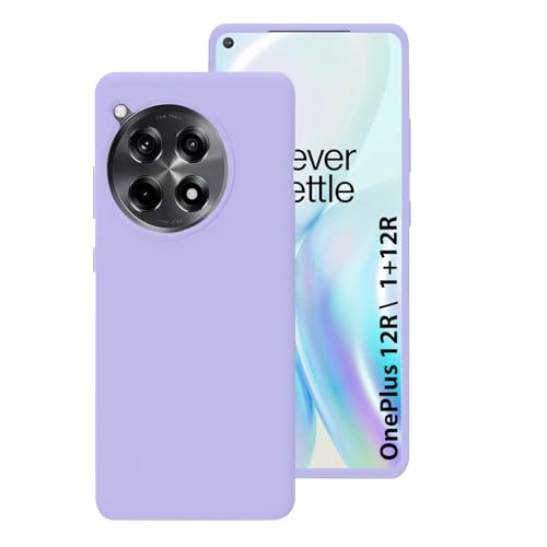 Image of LIRAMARK Liquid Silicone Soft Back Cover Case for OnePlus 12R 5G (Lavender)