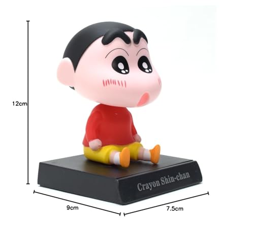 Image of Daiyamondo Super Hero Action Figure Limited Edition Bobblehead with Mobile Holder for Car Dashboard, Office Desk & Study Table (Pack of 1) (Red Yellow Shinchan)