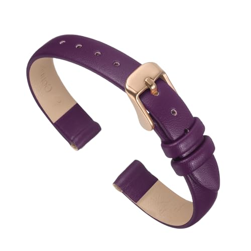 Bracelet de montre en cuir véritable multi-tailles plat fin et chic