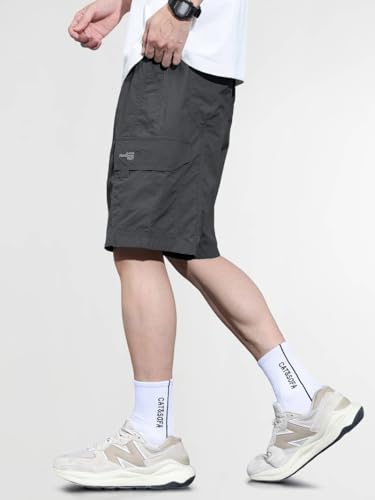 Image of TAGDO Men's Cotton Cargo Shorts with Multi Pockets | Lightweight Casual Outdoor Shorts Pant for Men | Elastic Waist Drawstring Utility Shorts for Hiking, Camping and Daily Wear (2048)