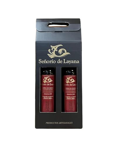 SEÑORÍO DE LAYANA - Vino Tinto Crianza 2020 - Vino Ribera Del Duero, Artesanal, Tempranillo, 15 Meses en Barrica, Maridaje Perfecto con Carnes y Quesos (Pack 2 Unidades, 1500, mililitro)