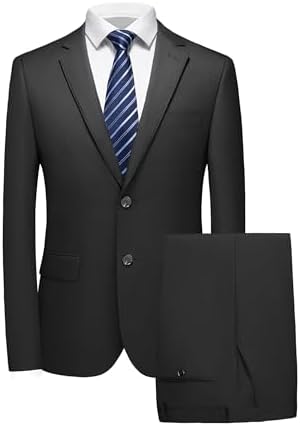 MOGU Suits for Men, 2 Piece Wool Suit with 2 Buttons Tuxedo Blaze...