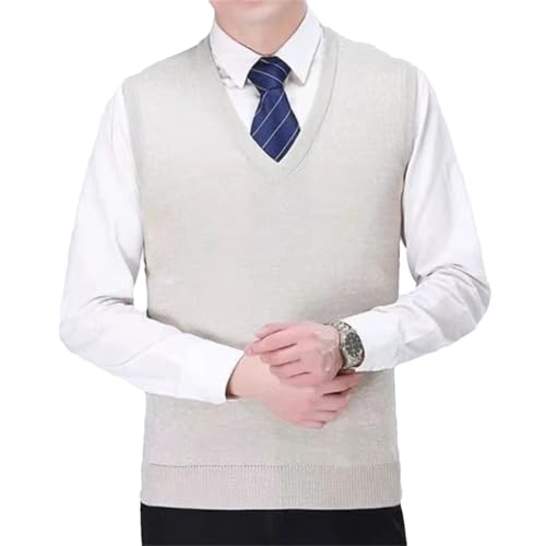 Dcvmvmn Men's Classic Knit Tank Top Solid All-Match Office Business Vest V-Neck Sleeveless Vintage Casual Pullover