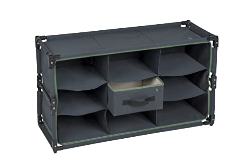 Bo-Camp Faltschrank Camping Schrank Regal Zelt Organizer Garderobe 9Fächer Stahl
