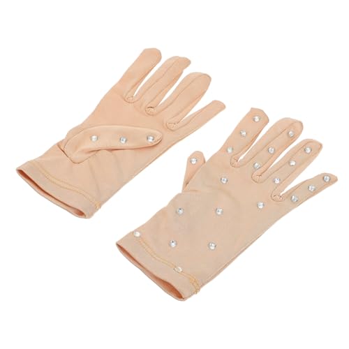 KITANDOVE Heiße Diamanthandschuhe für Skating-Performance, Glitzer, Longboard, Eiskunstlauf und Tanz - Elasthan Übungshandschuh Ohne Handschuh