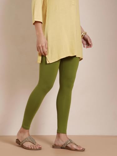 Image of TWIN BIRDS Super Stretchable Cotton Elasthane Fabric Ankle Length Leggings for Women