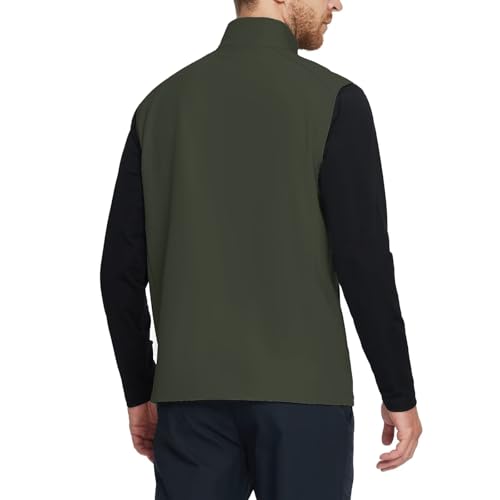 Image of M MAELREG Mens Vests Outerwear Windproof Lightweight Softshell Vests Zip Pockets Sports Sleeveless Jacket Golf Vests for Men