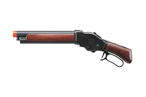 Golden Ball & Eagle 300 FPS 1887 Full Metal Real Wood Lever Action Gas Airsoft Shotgun 1/3 Brust (Black)