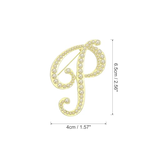 Image of PATIKIL Letter Brooch Pins, Pearl Initial Alphabet Letter Lapel Badges Pin for Women Men Girl Wife Suits Clothes Dress Bouquet Coat Hat Bag Craft Party