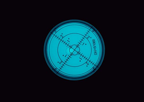 Luminous Glow in The Dark Brushed Aluminium 60mm bubble level by GFNT for Bulls Eye Spirit Bubble level BY GFNT for Tripod, Phonograph, Turntable Etc