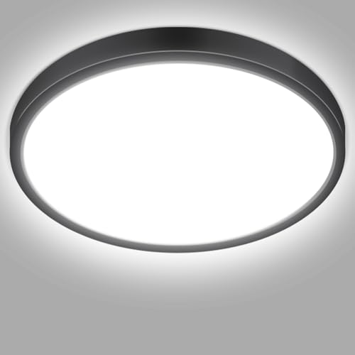 hepside LED Ceiling Light,3000K/4000K/6500K 3 Color Temperature, Waterproof IP54 LED Ceiling Lamp, Modern,Round Flush Ceiling Light for Bathroom, Living Room,Bedroom, Kitchen, Hallway, Office