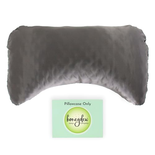 Image of Honeydew Organic Silk Side Pillow Curved Pillowcase - The Ultimate Luxury Pillowcase to Reduce Wrinkles and Improve Skin and Hair Health - King Size (Lunar Eclipse (Charcoal))