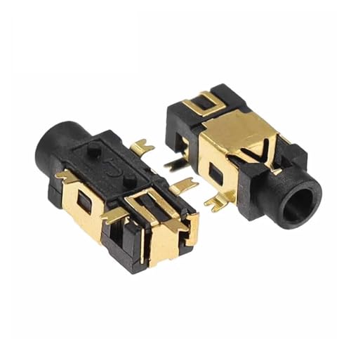 RNUMLIGH 100PCS PJ-209 PJ209 Stereo Jack 2.5MM Golden Female Headphone Socket