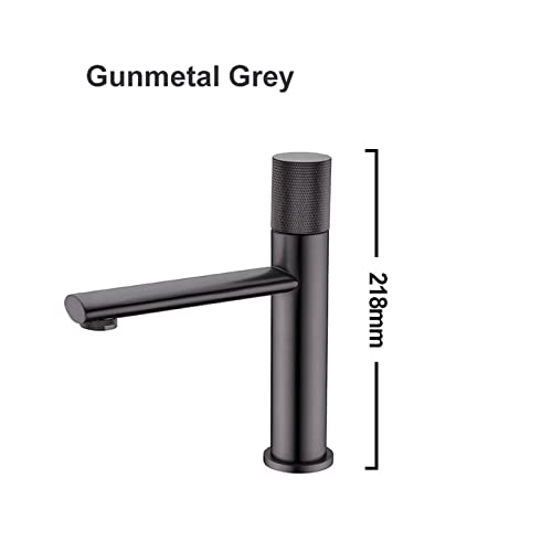 Robinet mitigeur d'eau chaude et froide gris bronze pour lavabo de salle de bain