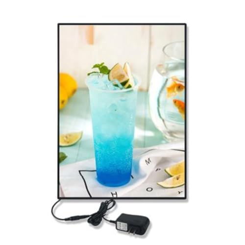 Image of QAILUX A4 Slim Glowing Poster Frame with Led Light Advertising Super Thin Frame Board Display Inner Film Exchangable for Restaurant Cafe Beer Bar Shop