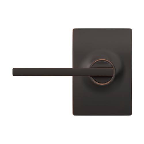 Image of SCHLAGE Latitude Hall /Closet Passage Door Handle, Reversible, Aged Bronze | Hall or closet lever door handle with no lock, Easy to install, Certified durability, Universal fit