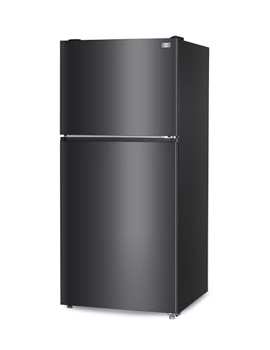 Image of BLACK+DECKER 20.1 Cu. Ft. Top Mount Refrigerator with Ice Maker, 2-Door Refrigerator with Top Freezer, Freezer with Icemaker and Adjustable Temperature Control, BR2010JIMB, Black