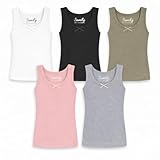 SAMILY Mädchen Baumwolle Unterhemden Tank Top mit Schleife (DE/NL/SE/PL, Numerisch, 98, 104, Regular, Mehrfarbig-1-)